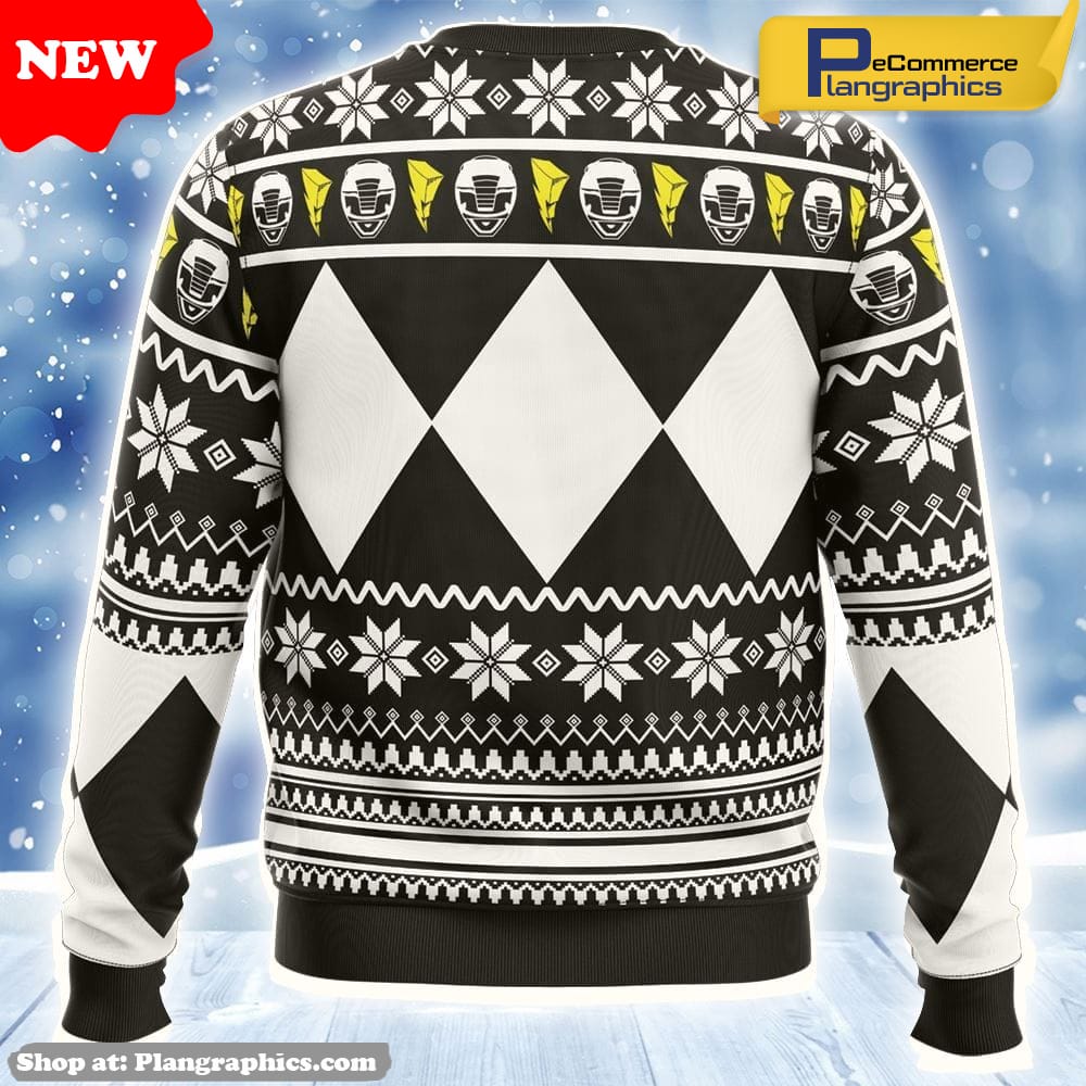 Mighty Morphin Black Ranger Power Rangers Ugly Christmas Sweater