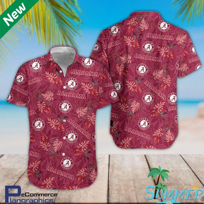 Alabama Crimson Tide Aloha Shirt, Hawaiian Shirt - Plangraphics