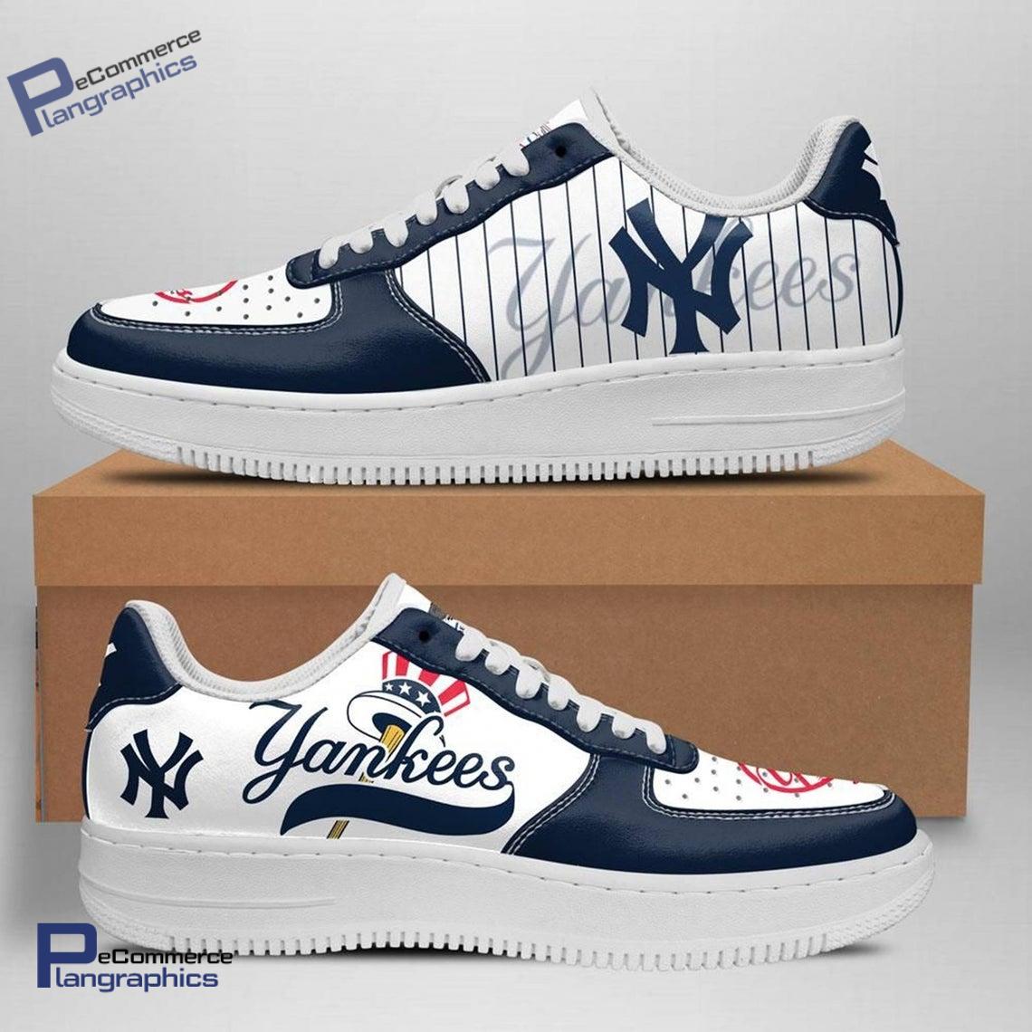 New York Yankees Custom Nike Air Force 1 Shoes - Plangraphics
