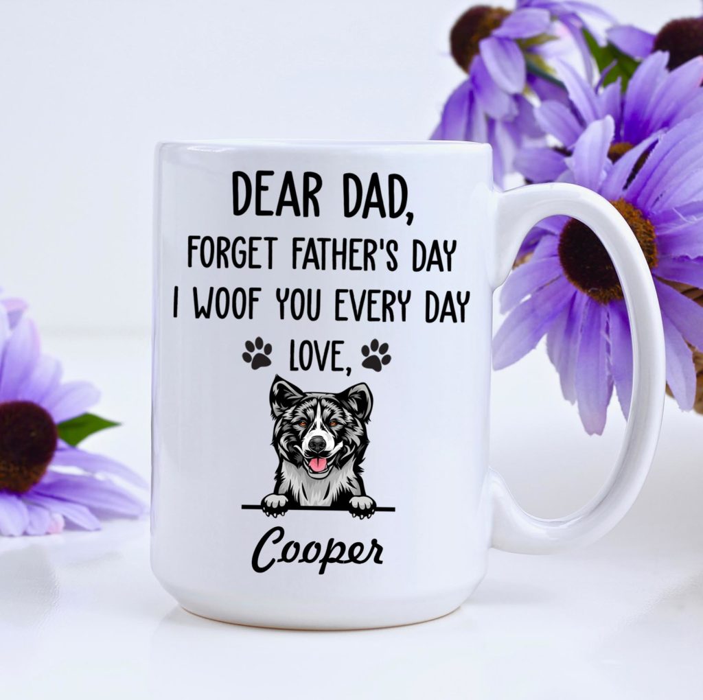 father's day gift, personalized dog dad mug, custom dog father coffee mugs