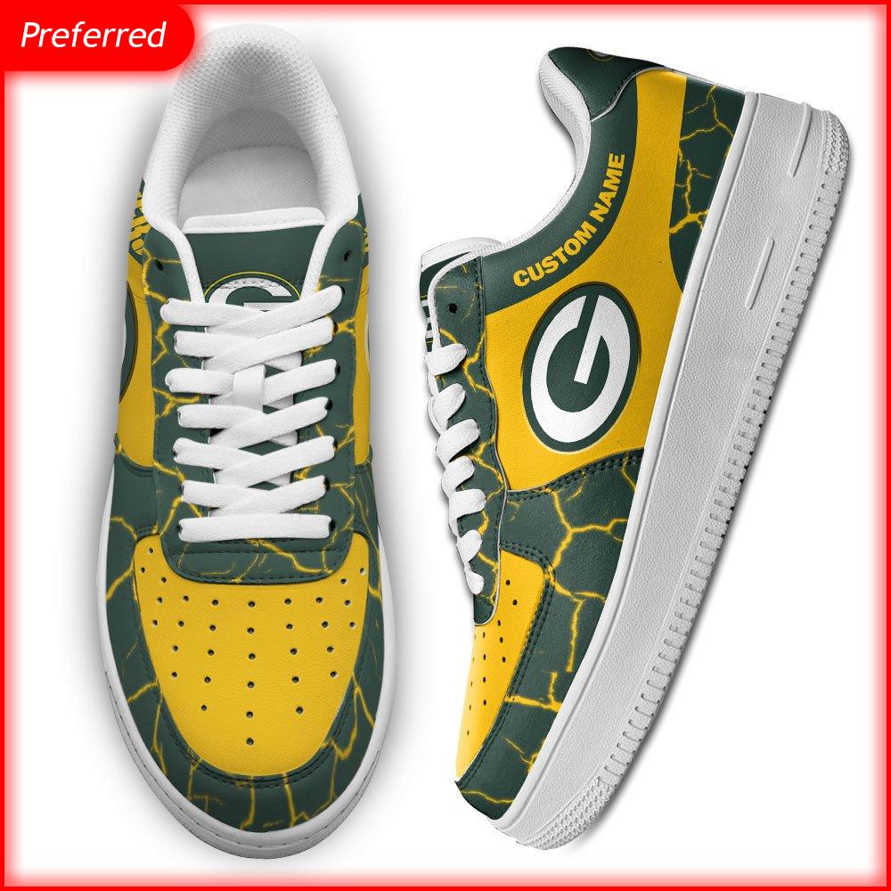 Personalized NFL Green Bay Packers Custom Name Air Force Shoes - Tagotee