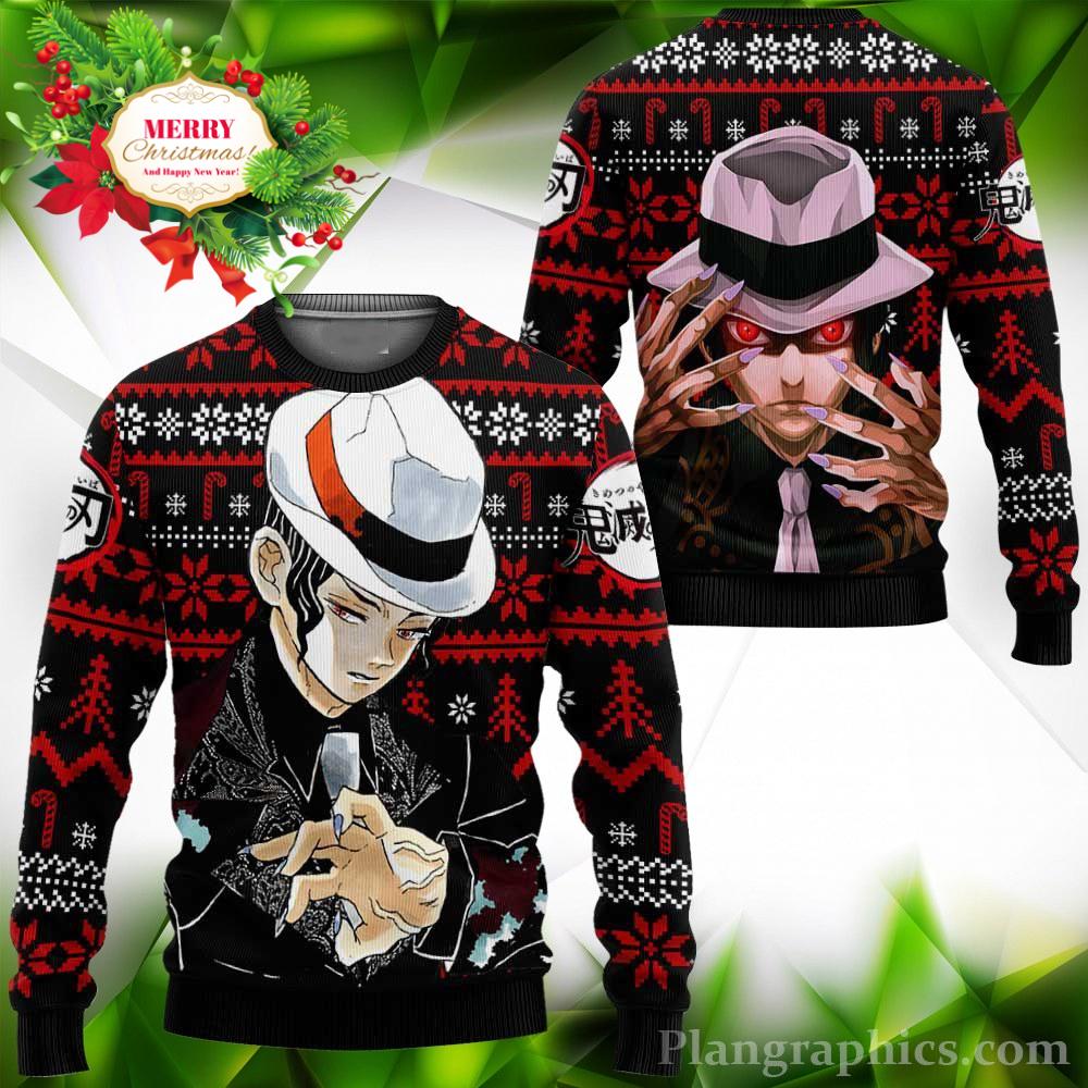 Demon Slayer Kokushibo Anime Xmas Ugly Christmas Sweater Gift For Men Women  - Banantees
