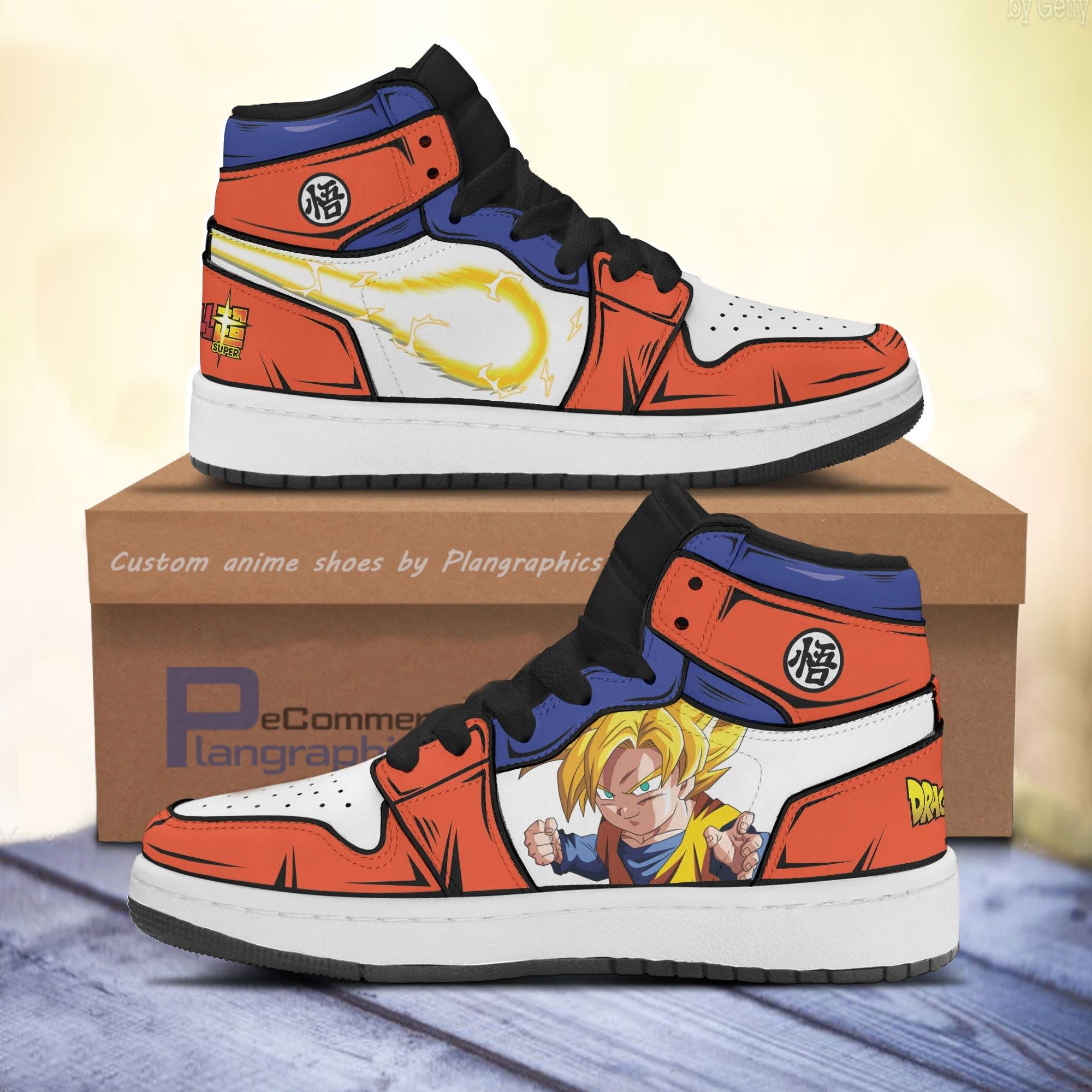 Goten Anime Shoes Dragon Ball Custom Boot Sneakers - Plangraphics