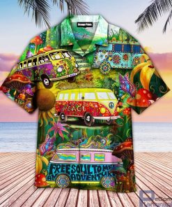 hippie bus button up shirt