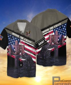 honor the fallen us veteran button shirt