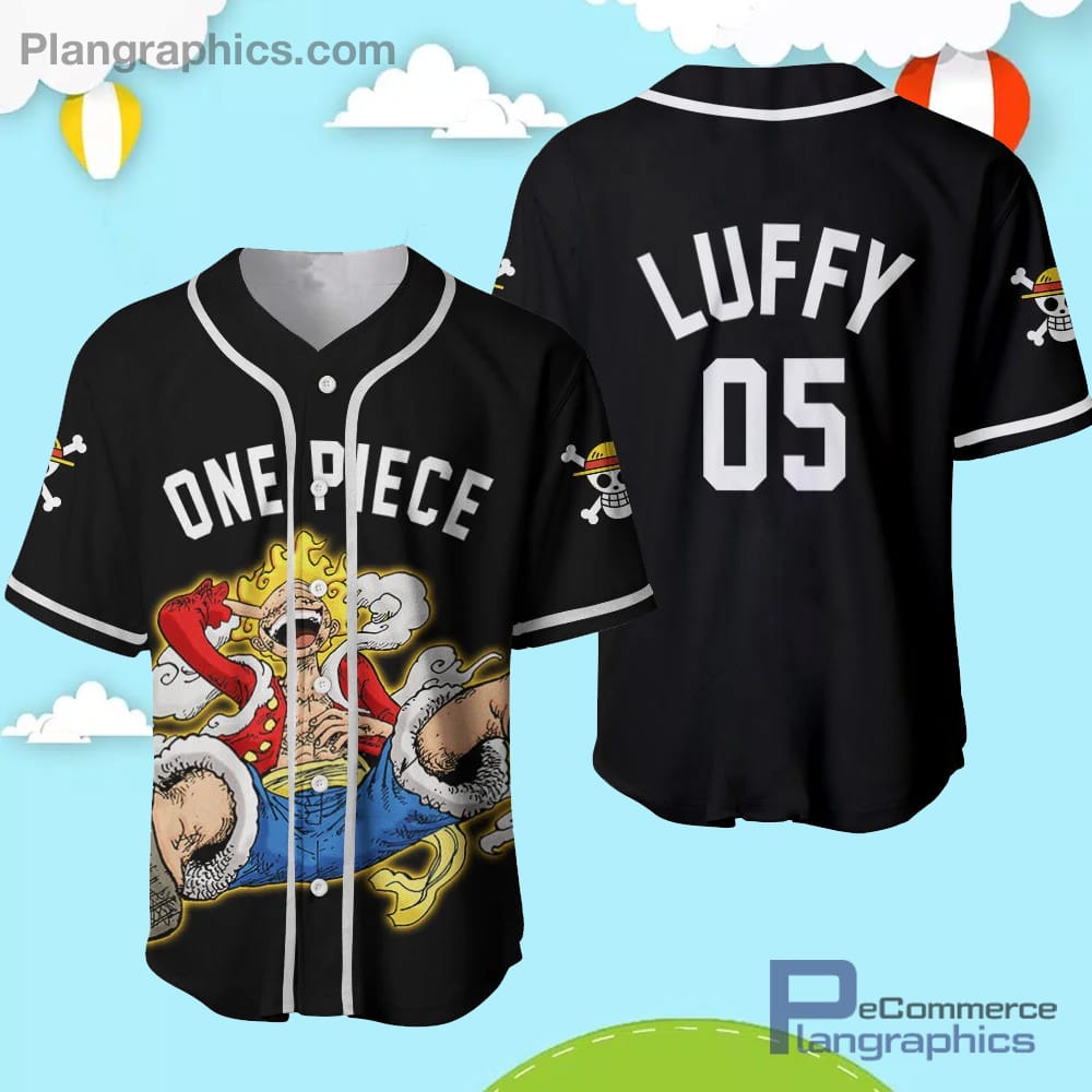 Luffy Gear 5 Baseball Jersey Shirt One Piece Anime AOP Clothes Sport ...