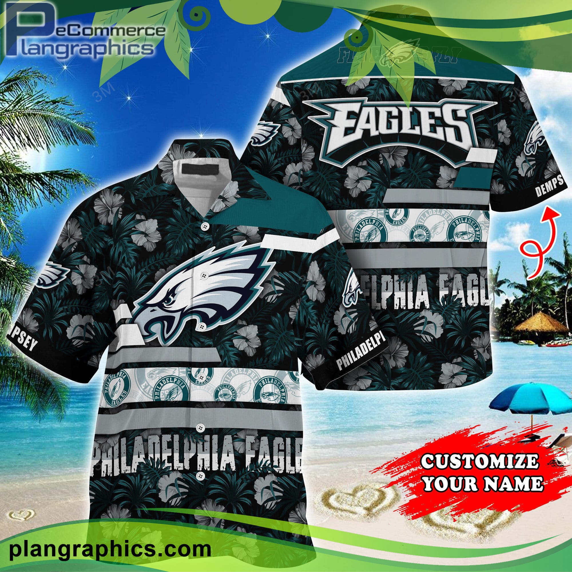 philadelphia eagles aloha shirt