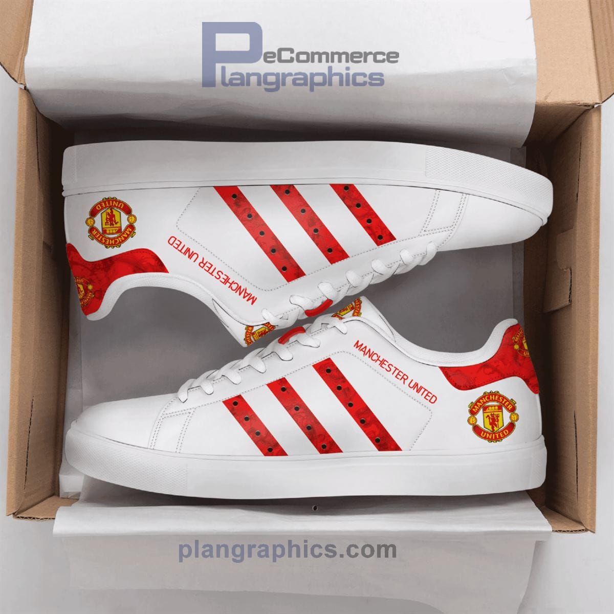 Manchester United Fc White Low Top Sneaker - Stan Smith Sneaker