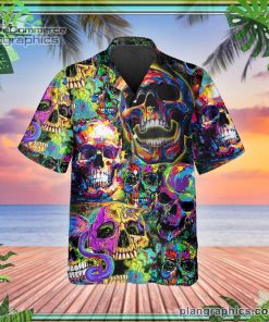 abstract art skull short sleeve button down hawaiian shirt 290 fvgvv