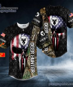 american skull flag deer hunter custom baseball jersey 194 zRhaQ