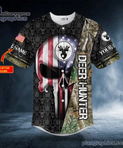 american skull flag deer hunter custom baseball jersey 390 BPAzp