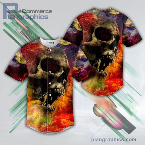 angry crack color explosion skull baseball jersey pl603486 INiSH