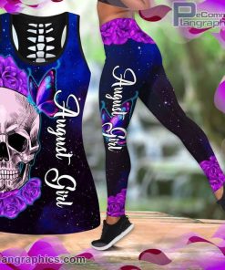 august girl skull and butterfly tank top legging set DFvgA