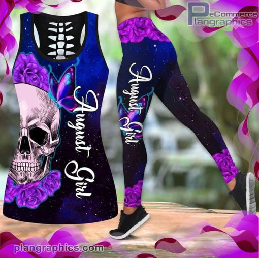 august girl skull and butterfly tank top legging set DFvgA