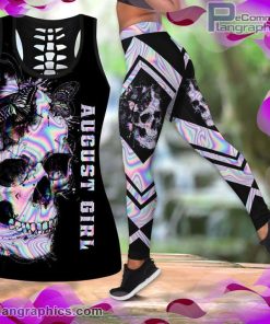 august girl skull tank top legging set QD94b