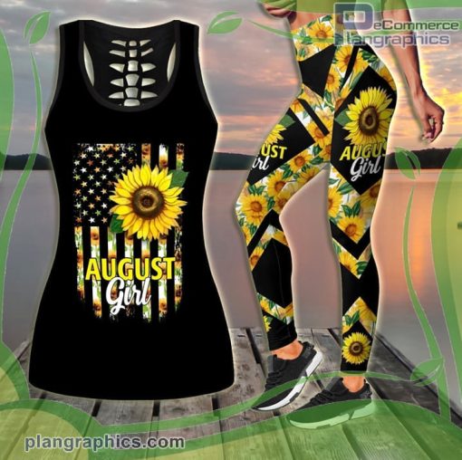 august girl sunflower tank top legging set OreiS