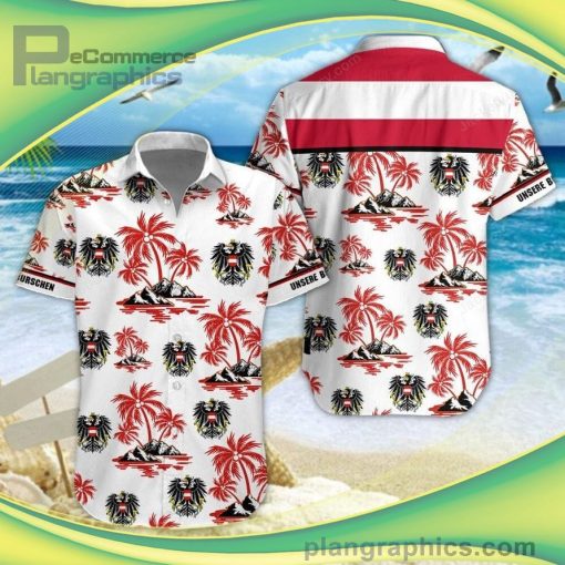 austria national football team short sleeve button down shirt and hawaiian short 119 IKxbL