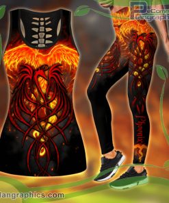 awesome fire phoenix red tank top legging set tpAe4