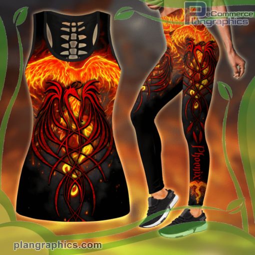 awesome fire phoenix red tank top legging set tpAe4