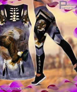 awesome native eagle purple tank top legging set 9te4O