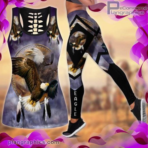 awesome native eagle purple tank top legging set 9te4O