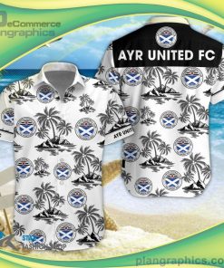 ayr united fc 3d short sleeve button down shirt and hawaiian short 118 qn8qY