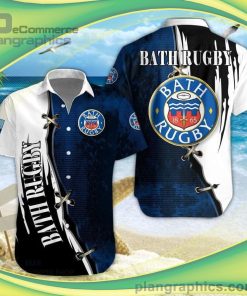 bath rugby pattern short sleeve button down shirt and hawaiian short and shorts 116 3RlP5