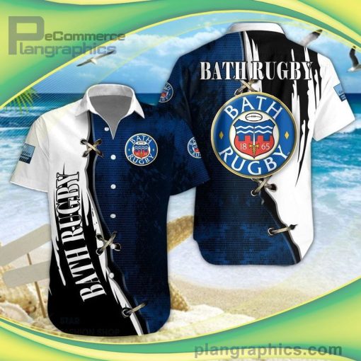 bath rugby pattern short sleeve button down shirt and hawaiian short and shorts 116 3RlP5