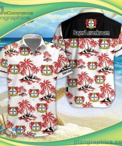 bayer leverkusen 3d short sleeve button down shirt and hawaiian short 114 ppBf0