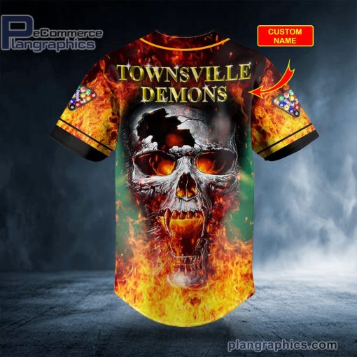billiard townsville demons skull custom baseball jersey 583 UIDcu