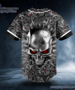 biohazard tribal metal skull custom baseball jersey 580 d925h