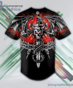 black dragon sword fire skull baseball jersey pl6807256 bMNPe