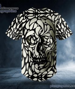 black n white water drop pattern skull custom baseball jersey 578 DIb2D