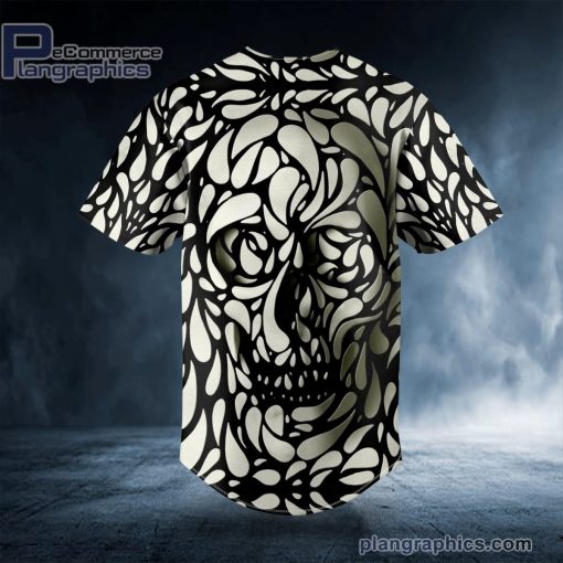 black n white water drop pattern skull custom baseball jersey 578 DIb2D