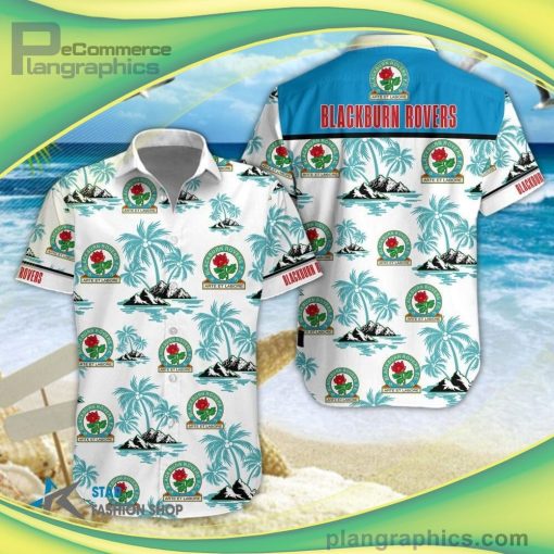 blackburn rovers fc short sleeve button down shirt and hawaiian short 113 VVuNy