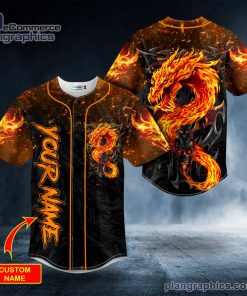 blast dragon fire skull custom baseball jersey 184 T3T7V