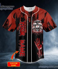 bloody snake bone skull custom baseball jersey 376 q6xhH