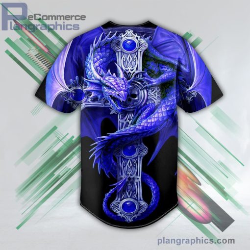 blue gothic dragon baseball jersey pl4601166 NK4pt