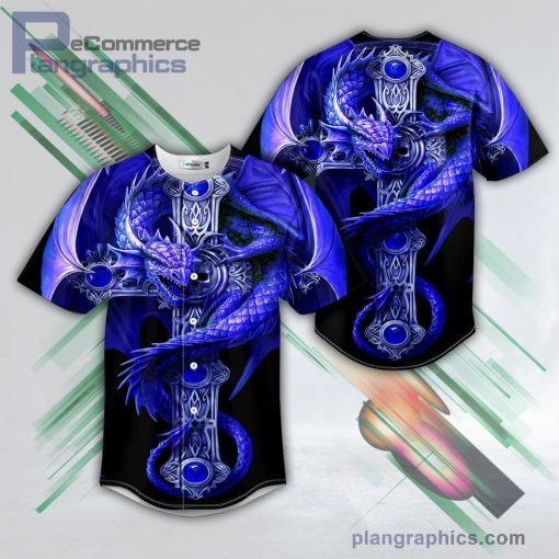 blue gothic dragon baseball jersey pl460178 IPk4a