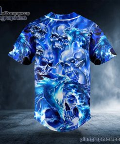 blue liquid skull custom baseball jersey 568 RQ2hp