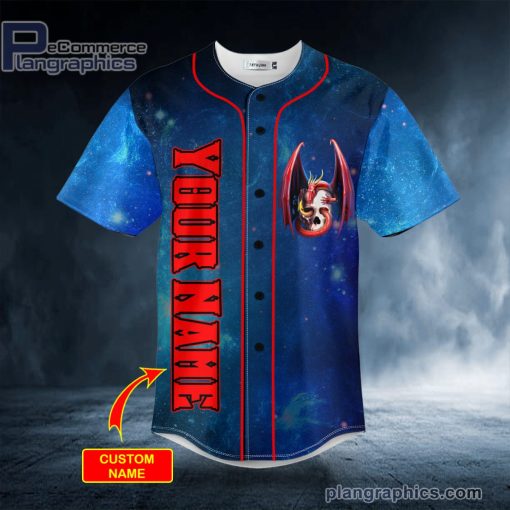 blue tentacle dragon skull custom baseball jersey 370 8dDuL