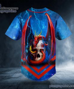blue tentacle dragon skull custom baseball jersey 566 0jwjf
