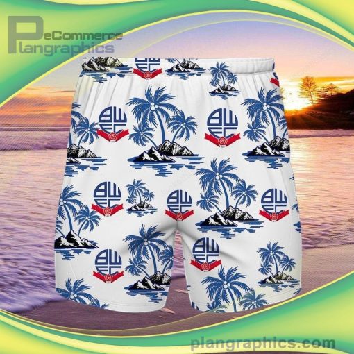 bolton wanderers fc short sleeve button down shirt and hawaiian short 232 YSt4R
