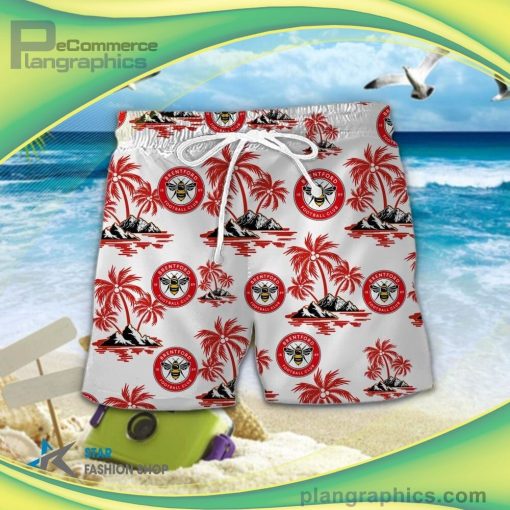 brentford fc 3d short sleeve button down shirt and hawaiian short 230 vQjS9