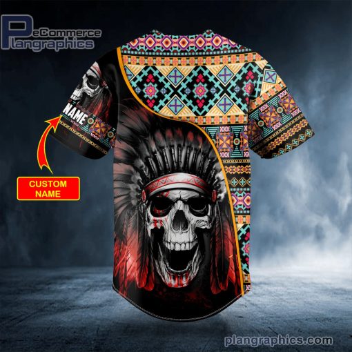 brocade pattern 11 native skull custom baseball jersey 562 FUd4P
