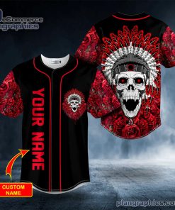 brocade pattern 15 native skull custom baseball jersey 167 3jpqn