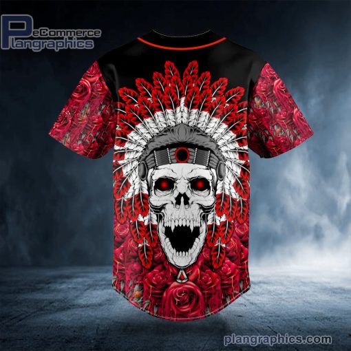 brocade pattern 15 native skull custom baseball jersey 363 LZ1cP