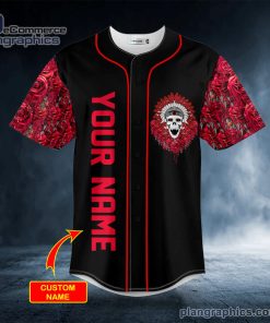 brocade pattern 15 native skull custom baseball jersey 559 lElFR