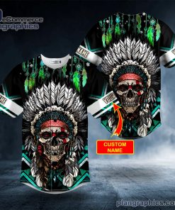 brocade pattern 3 native skull personalized baseball jersey 165 FUdiz