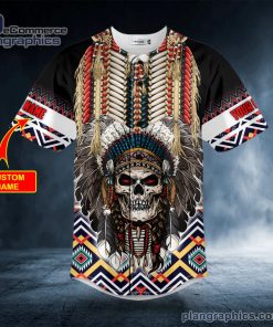 brocade pattern 4 native skull custom baseball jersey 360 fenK1